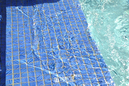 Swimming Pool Mosaic Ezzari Vulcano Lava Mid Blue ,