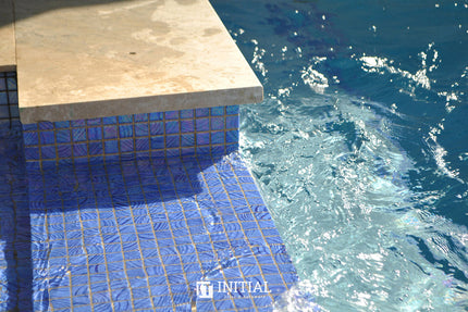Swimming Pool Mosaic Ezzari Vulcano Lava Mid Blue ,