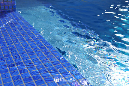 Swimming Pool Mosaic Ezzari Vulcano Lava Mid Blue ,