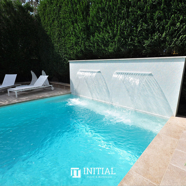 Swimming Pool Mosaic Ezzari Vulcano Lava Pearl White ,