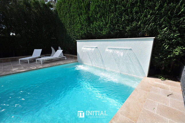 Swimming Pool Mosaic Ezzari Vulcano Lava Pearl White ,