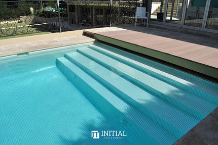 Swimming Pool Mosaic Ezzari Vulcano Lava Pearl White ,