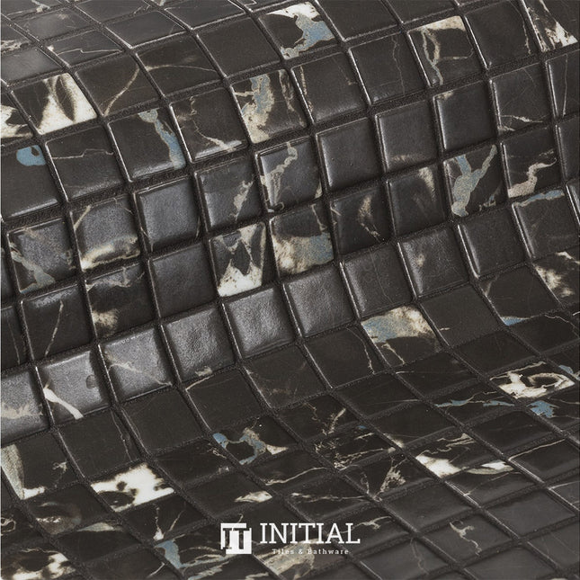 Swimming Pool Mosaic Ezzari Zen Black & White Marbling ,