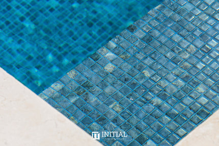 Swimming Pool Mosaic Ezzari Zen Blue & Grey Marbling ,