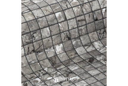 Swimming Pool Mosaic Ezzari Zen Mid Grey & Black Marbling ,