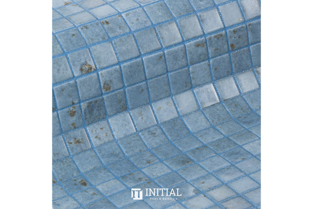 Swimming Pool Mosaic Ezzari Zen Light Blue Marbling ,