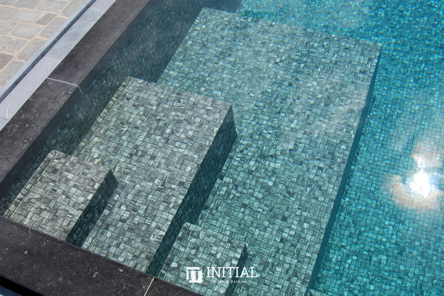 Swimming Pool Mosaic Ezzari Zen Mid to Dark & Grey Striping ,