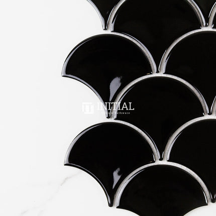 Feature Mosaic Shell Fish Scale Mosaic Gloss Black 259X273 ,