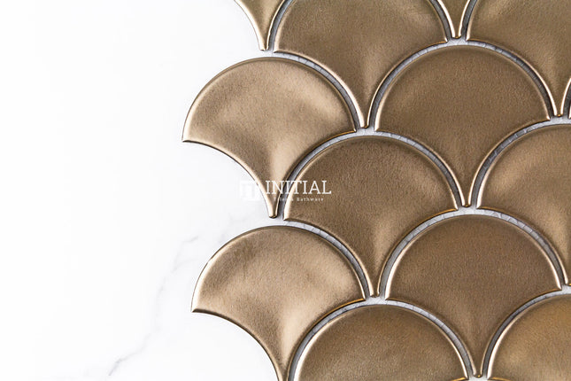 Feature Mosaic Shell Fish Scale Mosaic Matt Bronze Metal Plated 259X273 ,