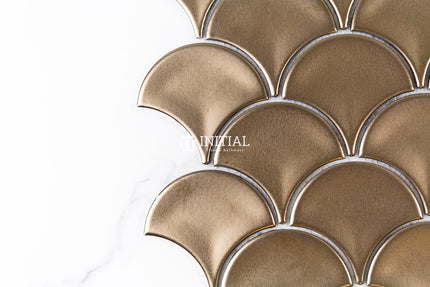 Feature Mosaic Shell Fish Scale Mosaic Matt Bronze Metal Plated 259X273 ,