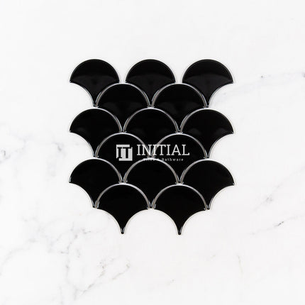 Feature Mosaic Shell Fish Scale Mosaic Gloss Black 259X273 ,