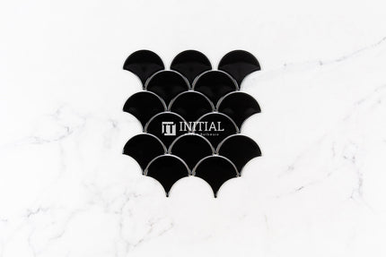 Feature Mosaic Shell Fish Scale Mosaic Gloss Black 259X273 ,
