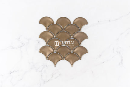 Feature Mosaic Shell Fish Scale Mosaic Matt Bronze Metal Plated 259X273 ,