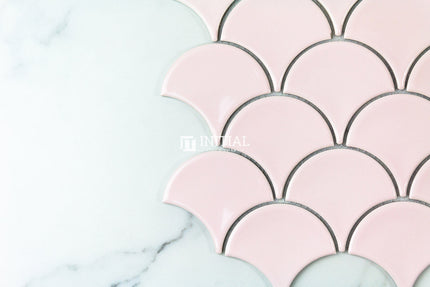 Feature Mosaic Shell Fish Scale Mosaic Gloss Pastel Pink 259X273 ,