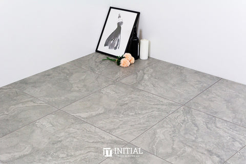 Ethic Stone Floor Tile Dark Grey Matt 600X600 ,