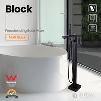 Bathroom Block Series Freestanding Bath Mixer With Hand held Shower Matt Black ,