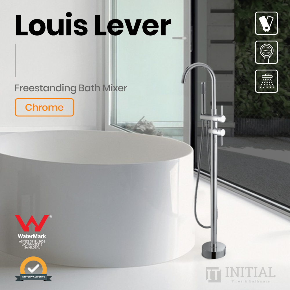 Bathroom Louis Lever Series Freestanding Bath Mixer With Hand held Shower Chrome ,