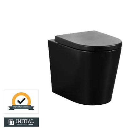 Avery Box Rim Wall Faced Floor Pan Toilet Gloss Black 590X365X420 ,