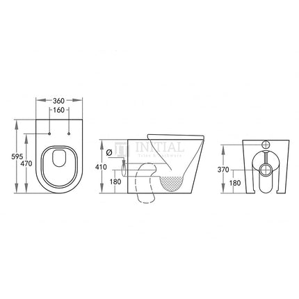 Avery Box Rim Wall Faced Floor Pan Toilet Gloss Black 590X365X420 ,