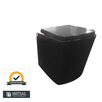 Kubic Box Rim Wall Faced Floor Pan Toilet Ceramic Black 595X345X410 ,