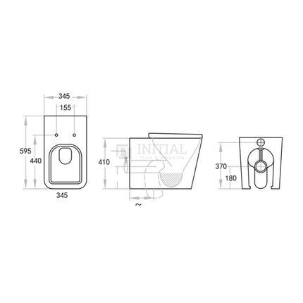 Kubic Box Rim Wall Faced Floor Pan Toilet Ceramic Black 595X345X410 ,