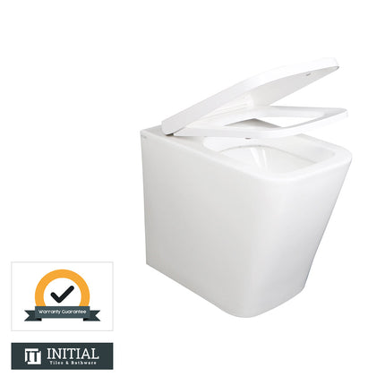 Kubic Box Rim Wall Faced Floor Pan Toilet Ceramic White 595X345X410 ,