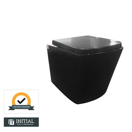 Kubic Box Rim Wall Hung Pan Toilet Ceramic Black 550X345X320 ,