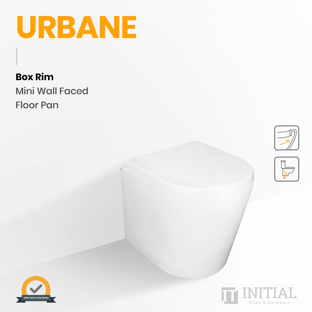 Geberit Sigma Frameless In Wall Cistern Box Rim Wall Faced Floor Pan Toilet , Urbane Box Rim Mini Floor Pan White