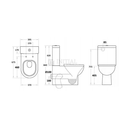 Polis Box Rim Flush Pan Back to Wall Toilet Suite Ceramic White 675X395X840 ,