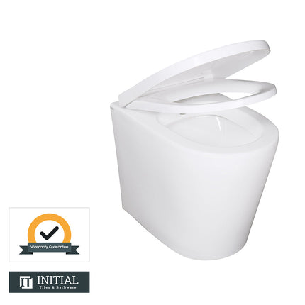 Urbane Box Rim Wall Faced Floor Pan Toilet Ceramic White 590X365X420 ,
