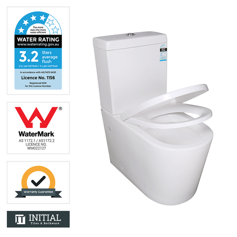 Urbane Box Rim Flush Pan Back to Wall Toilet Suite Ceramic White 715x390x830 ,
