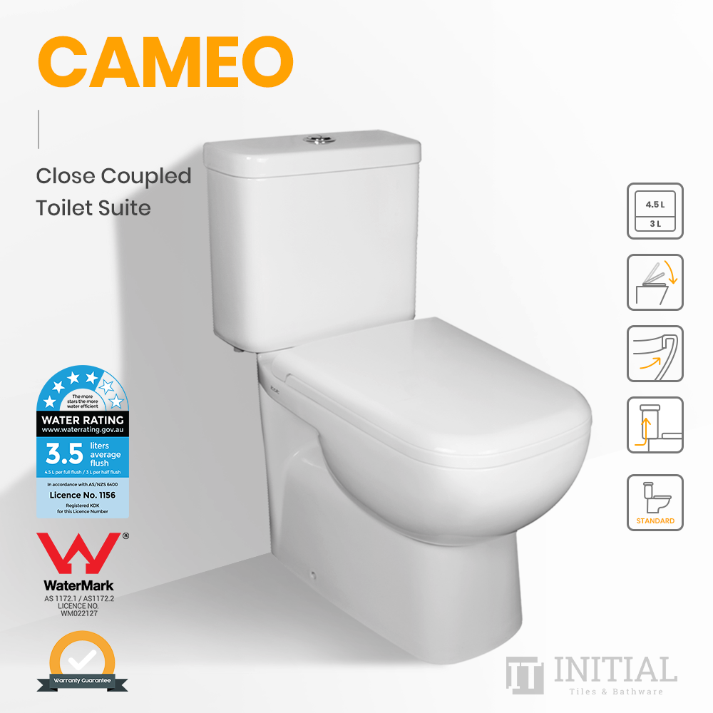 Cameo Closed Couple Toilet Suite Ceramic White 655X385X805 ,