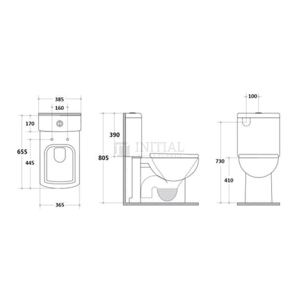 Cameo Closed Couple Toilet Suite Ceramic White 655X385X805 ,