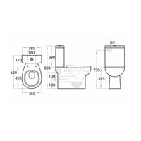 Icon P-Trap Closed Couple Toilet Suite Ceramic White 630X385X805 ,