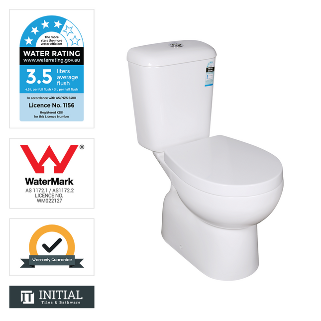 Icon S-Trap Closed Couple Toilet Suite Ceramic White 625X350X805 ,