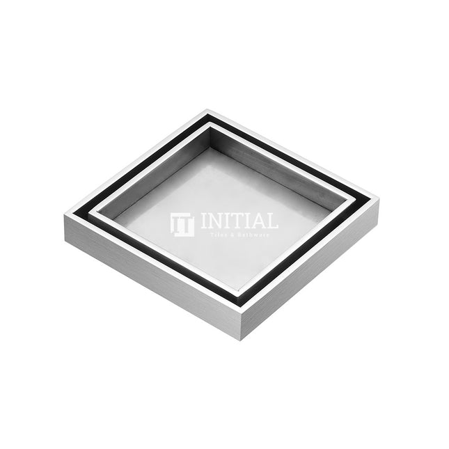 Bathroom S/S Smart Square Tile Insert Floor Waste Chrome ,