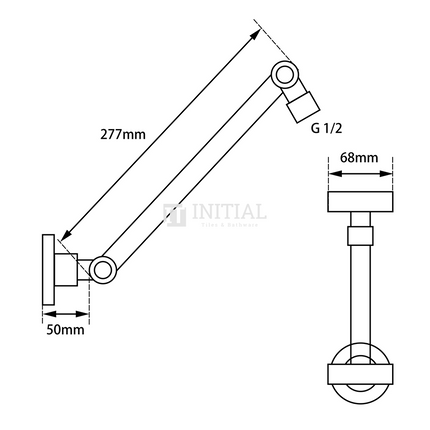 Round Wall Arm Showers Chrome ,