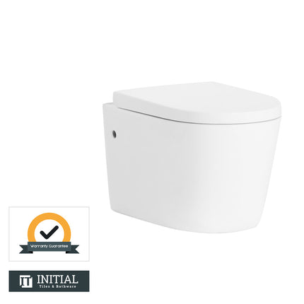 Alice Rimless Wall Hung Pan Toilet Ceramic White 520X360X325 ,