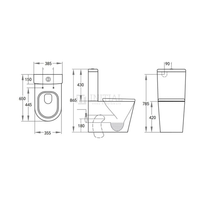 Lifestyle Rimless Back to Wall Toilet Suite Ceramic White 650X385X865 ,