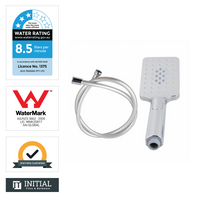 Block Series Square 3 Functions Handheld Shower with Wide Wall Connector Set Chrome ,