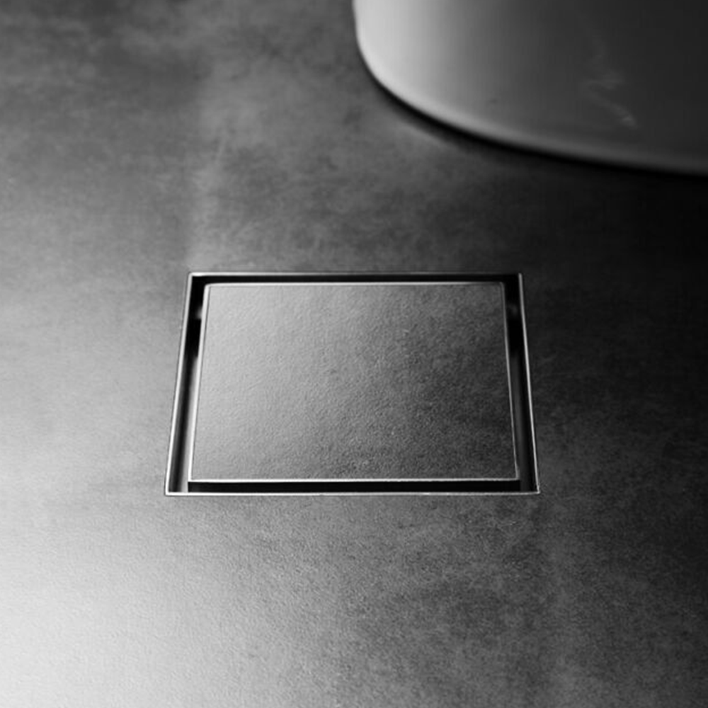 Bathroom Slim Smart Square Tile Insert Floor Waste Chrome 115X115X90mm ...