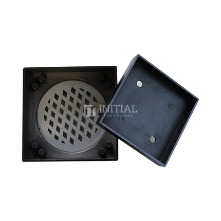 Bathroom Smart Square Tile Insert Floor Waste Matt Black ,