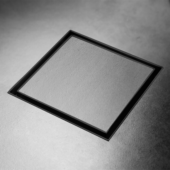Bathroom Smart Square Tile Insert Floor Waste Matt Black ,