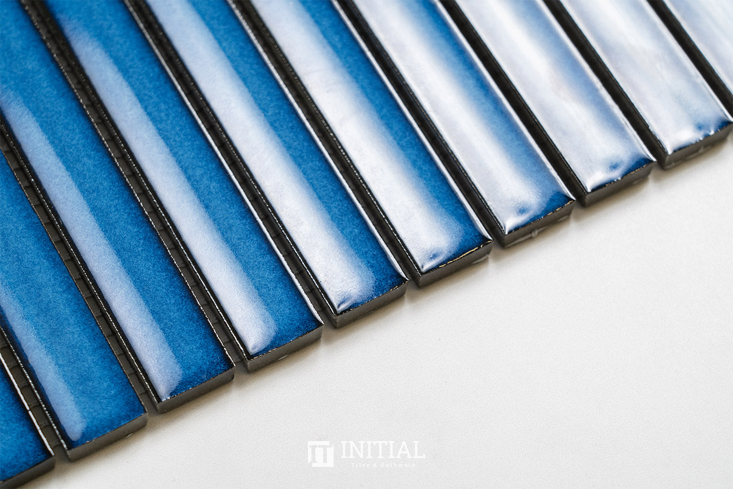 Feature Mosaic Kitkat Brookvale Speckled Concave Surface Gloss Antique Cobalt Blue 296X298 ,