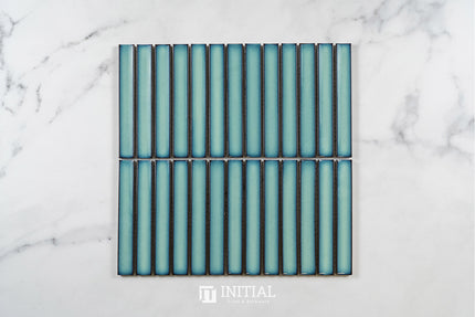 Feature Mosaic Kitkat Brookvale Speckled Concave Surface Gloss Antique Medium Green 296X298 ,