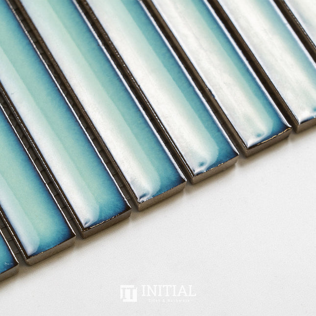 Feature Mosaic Kitkat Brookvale Speckled Concave Surface Gloss Antique Medium Green 296X298 ,