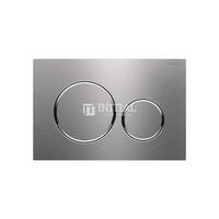 Geberit Sigma 20 Toilet Round Dual Flush Push Buttons , Brushed Stainless Steel Plate / Chrome Trim