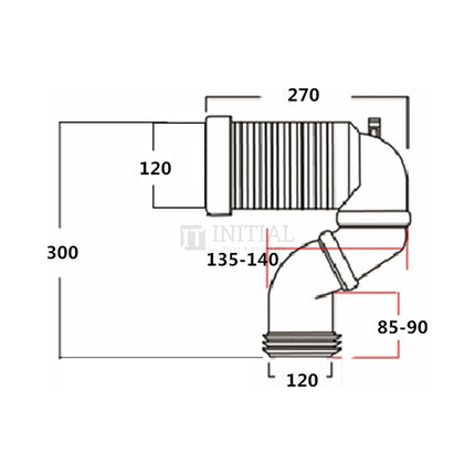 Bathroom Toilet Suite JT43 Connector Trap ,