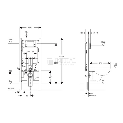 Geberit Kappa Framed Low Level In Wall Cistern for Wall Hung Pan Toilet ,