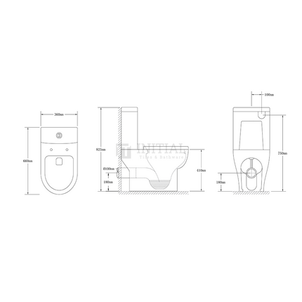 Brio Tornado Back to Wall Toilet Suite Ceramic White 665X375X830 ,